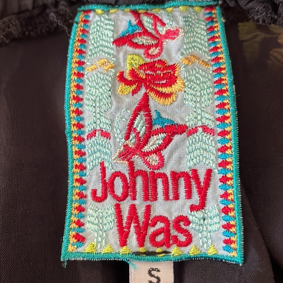 JOHNNY WAS black with floral sheer pants in size S, NWT - Picture 7 of 11